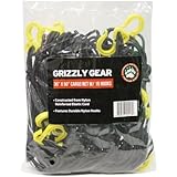 Cargo Net with 16 Durable Nylon Hooks - Large 36" x 60"- Stretches to 60" x 90" by Grizzly Gear