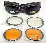 Interchangeable Motorcycle Goggles Smoke, Clear, Yellow