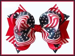 4th of July 5" Loopy Hair Bow (Red)