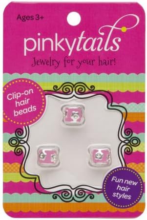 Pinkytails Hair Jewelry Clips, Pink Flowers