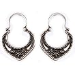 Bali Hoop Earrings Sterling Silver India Jewelry 1.5 inches (ers280)