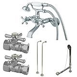 Kingston Brass CCK265C Vintage Wall Mount Claw Foot Faucet Package, 4-3/4-Inch, Polished Chrome [並行輸