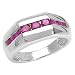 0.85 Carat Genuine Ruby Rounds Sterling Silver Ring