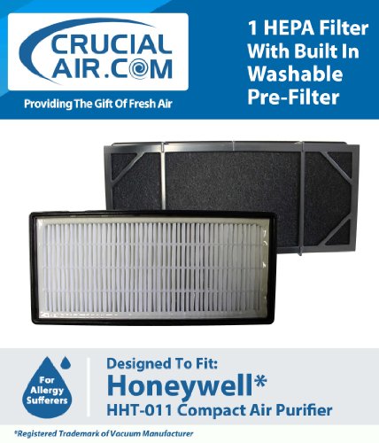 Honeywell HHT-011 Air Purifier Filter Kit - 1 HEPA Filter + 1 Premium Washable & Reusable Odor Neaturalizing Particle Pre-Filter; Compare to HoneyWell HHT011 Part # HRF-B2C (HRFB2C), 3811-350, 16216, 30LB1620XB2, HRF-C1; Designed & Engineered by Crucial Air