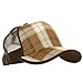 Plaid Straw Trucker Caps Brown