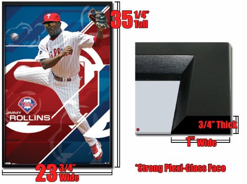 Framed J Rollins Poster Philadelphia Phillies Fr4892