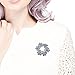 Glamorousky Elegant Flower Brooch with Blue Austrian Element Crystal