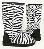 Zebra Soft Furry Winter Ankle Boots Women---Vegan Friendly!