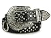 Ladies Western Rhinestone Silver Circle Studs and Horseshoes Decoration Genuine Leather Belt Size: M/L - 38 Color: Black
