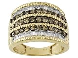 10KT 1.25CTW CHOCOLATE AND WHITE DIAMOND RING