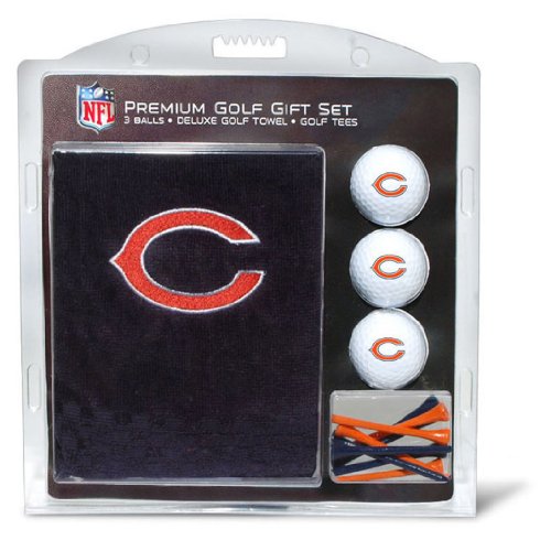 NFL Chicago Bears Embroidered Golf Towel (3 Golf Balls/12 Tee Gift Set)