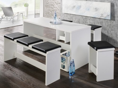 Bank Sitzbank Barbank 160cm weiß matt