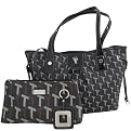 Tignanello Pebble Sign Shopper & Wristlet -Black