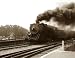 Vintage Style Steam Engine with Passenger Car - 36"W x 28"H - Peel and Stick Wall Decal by Wallmonkeys