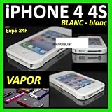 PlaneteMobile - ETUI COQUE HOUSSE VAPOR BUMPER BLANC iPHONE 4 4S ALUMINIUM ELEMENT CASE ALU