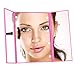 Luckybird 3-folder MakeUp Mirror with 8 Led Lights, Travel Mirror,mirror with lights（battery included） (pink)