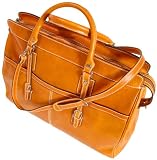 Floto Casiana Tote in Orange Leather - luggage, travel bag, leather bag