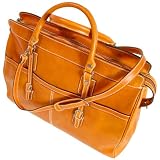 Floto Casiana Tote in Orange Leather - luggage, travel bag, leather bag