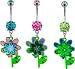 DANGLING FLOWER BELLY RING PERIDOT
