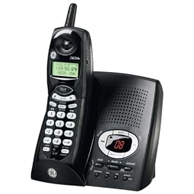 GE Cordless 2.4 GHz 27851FE1 Cordless Phone with Call Waiting Caller ID and Digital Answering System   Black