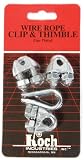 Koch 143211 Wire Rope Clips and Thimble for 1/4-Inch Cable, Zinc Plated
