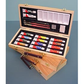 Art Essentials Wood Box Set of 14 Oil Paints