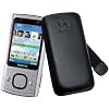 Suncase Ledertasche (Lasche mit R�ckzugfunktion) f�r Nokia 6700 Slide schwarz