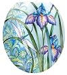 Toilet Tattoos TT-1014-R Iris Beauty Decorative Applique for Toilet Lid, Round