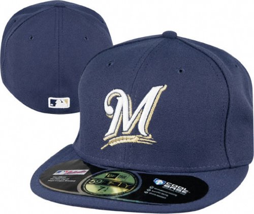 Milwaukee Brewers Authentic Fitted Performance Game MLB Baseball Cap