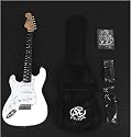 SX EG1K 3/4 LH WT White Left Handed 3/4 Size Guitar Package with Amp, Carry Bag and Instructional DVD