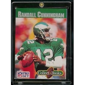 1990 ProSet Randall Cunningham Philadelphia Eagles "Collect A Book" Football Card - Mint Condition - Shipped In Protective ScrewDown Display Case - A Card & Collectible All In One !!