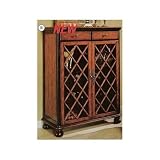 Two tone finish wood wine storage cabinet console