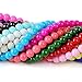 RUBYCA 2 Strings Mix Lot Assorted Round Opaque Coated Loose Glass Beads Jewelry Making Beading 4mm
