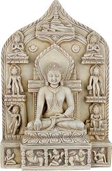Life of Buddha Self-Standing Relief, Stone Finish