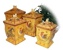 Sunshine Rooster Deluxe 4-piece Kitchen Canister Set
