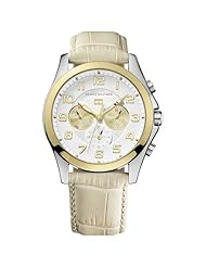 Tommy Hilfiger Taylor Womens Quartz Watch with White Dial Analogue Display and Beige Leather Strap 1781284