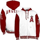 Los Angeles Angels of Anaheim White Stitched Logo Hoody Zip-Up Sweatshirt
