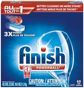 Finish Powerball Tabs Dishwasher Detergent, Fresh Scent, 60-Count