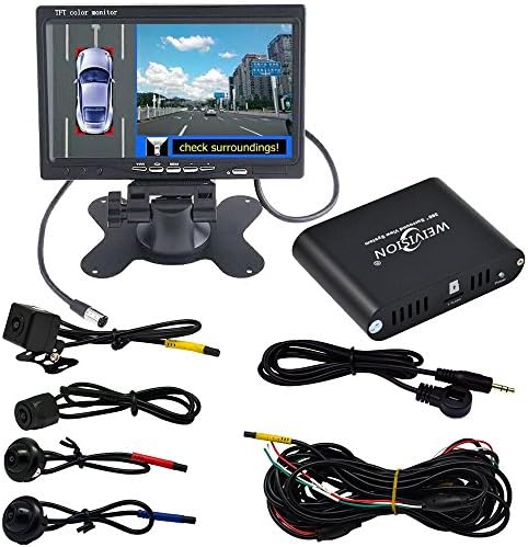 Weivison Car 5IN1 Seamless 360Degree CCTV Panoramic Birdview Camera 7Inch Monitor System Rear Front Back Side View 32GB DVR