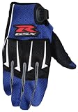 JOE ROCKET SUZUKI DARK-BLUE/BLACK SHOOTER LEATHER-PALM GLOVES! LARGE
