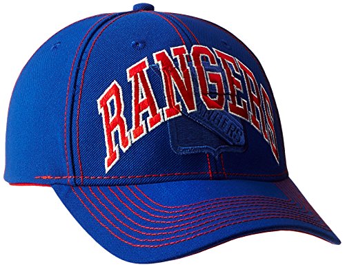 NHL New York Rangers Men's Face-Off Slap Shot Structured Adjustable Cap, One Size, Blue