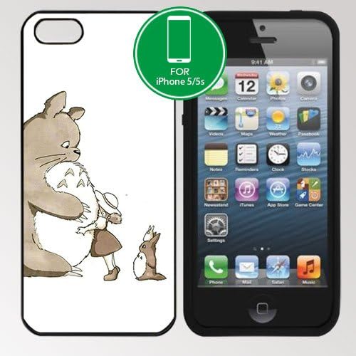 My Neighbor Totoro Apple iPhone 5 5S TPU Soft Black or White case (#1 Black)