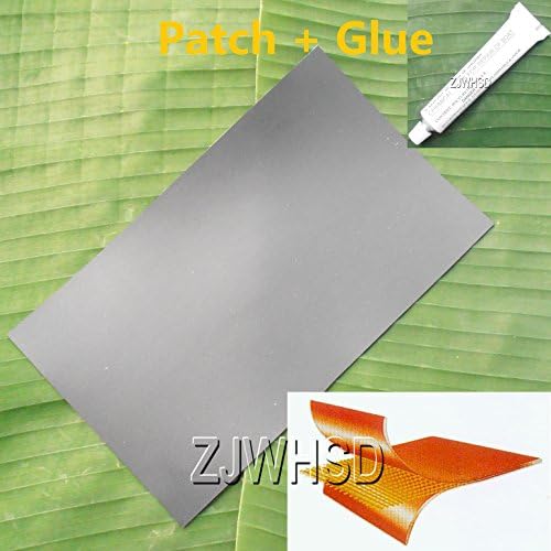 9.4" x 14.1" Black PVC Patch + 30ml Glue for Inflatable Boat Kayak Canoe Raft Bouncer Airbed Water Toy Repair