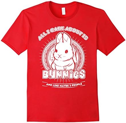 Men's Bunnies Tshirt , All I care about is my Bunnies XL Red