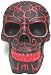 Black / Red Tribal Tattoo Human Skull Statue Figure