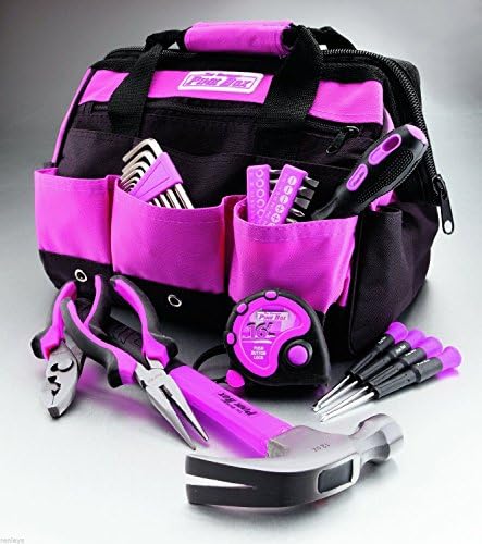 The Original Pink Box 12-Inch Tool Bag and 30-Piece Tools Set Ladies NEW