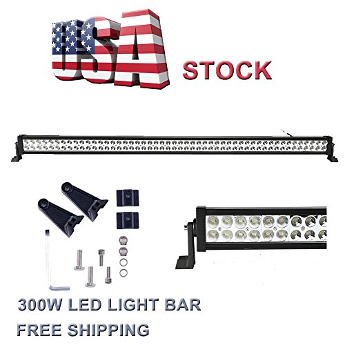 Topcarlight 300w 52inch LED Work Bar Lights Spot/flood Combo Beam Driving Jeep Off Road Lamps Bar 4wd