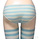 しましま セット (縞 パンツ + ニーハイ) コスチューム用小物 水色 レディース フリーサイズ