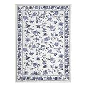 Ivory and Blue Floral Rug