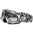 Fox Racing Main Pro Latinese Men's Dirt Bike Motorcycle Goggles Eyewear w/ Free B&F Heart Sticker Bundle - Clear